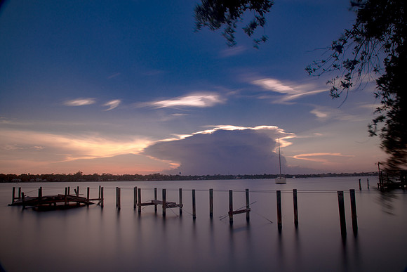 Broken Dock, Sunset and Tree
