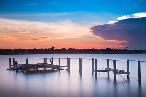 Broken Dock at Sunset