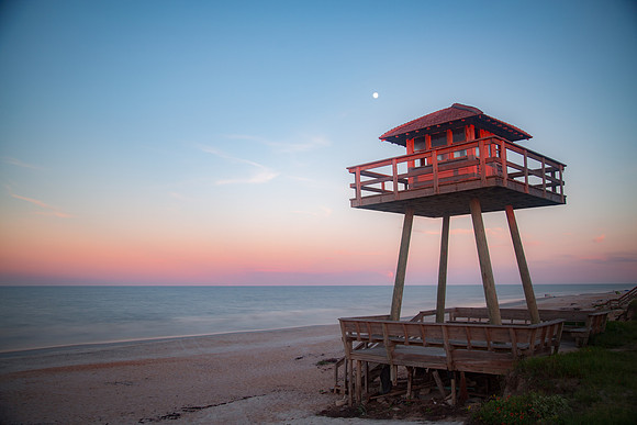 Moon over Ocean Watchtower